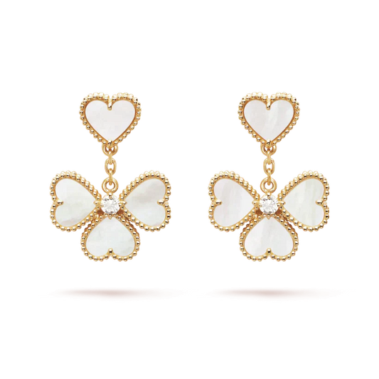 [Regal Jewels]CLOVER SWEET WHITE MOP EARRINGS