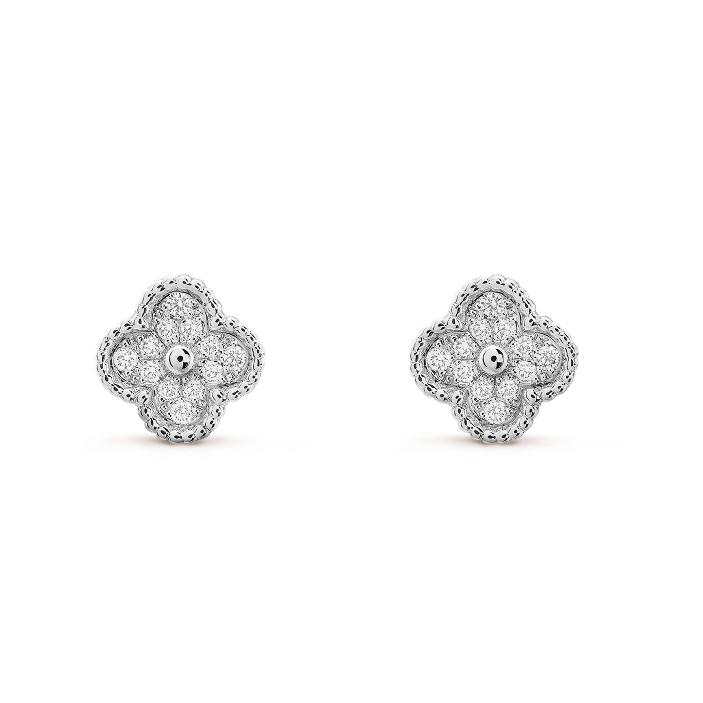 [Regal Jewels]CLOVER MINI DIAMOND STUD EARRINGS