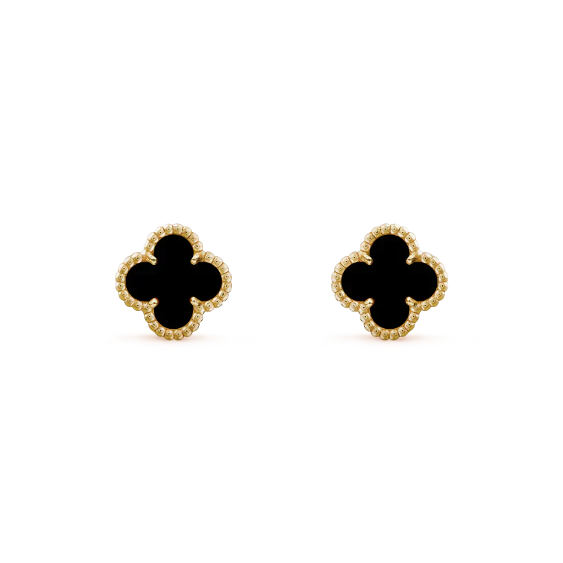 [Regal Jewels]CLOVER MINI 9.5MM BLACK MOP EARRINGS