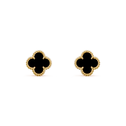 [Regal Jewels]CLOVER MINI 9.5MM BLACK MOP EARRINGS