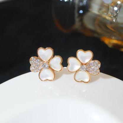 [Regal Jewels]FRIVOLE PINK GOLD FLOWER DIAMOND EARRINGS 2