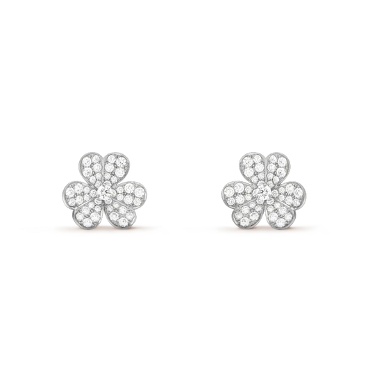 [Regal Jewels]CLOVER COMOS DIAMOND EARRINGS SILVER