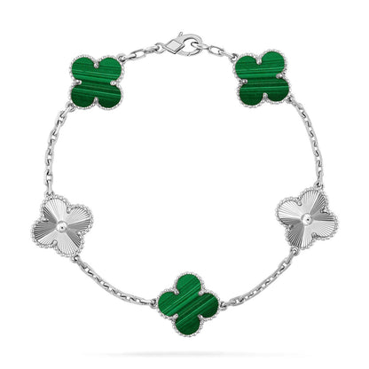 [Regal Jewels]CLOVER 5 MOTIF MALACHITE BRACELET COLLECTION