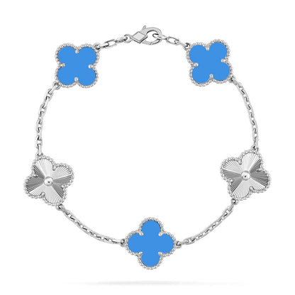 [Regal Jewels]CLOVER 5 MOTIF BLUE AGATE BRACELET COLLECTION