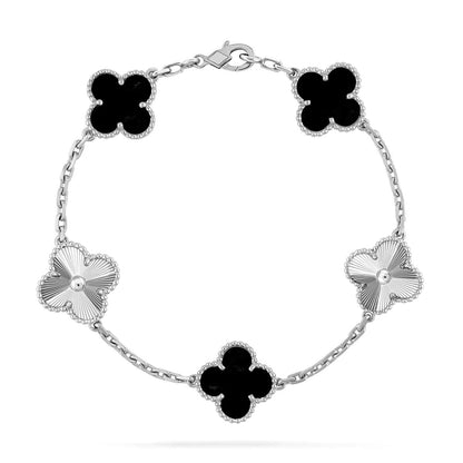 [Regal Jewels]CLOVER 5 MOTIF ONYXS BRACELET COLLECTION