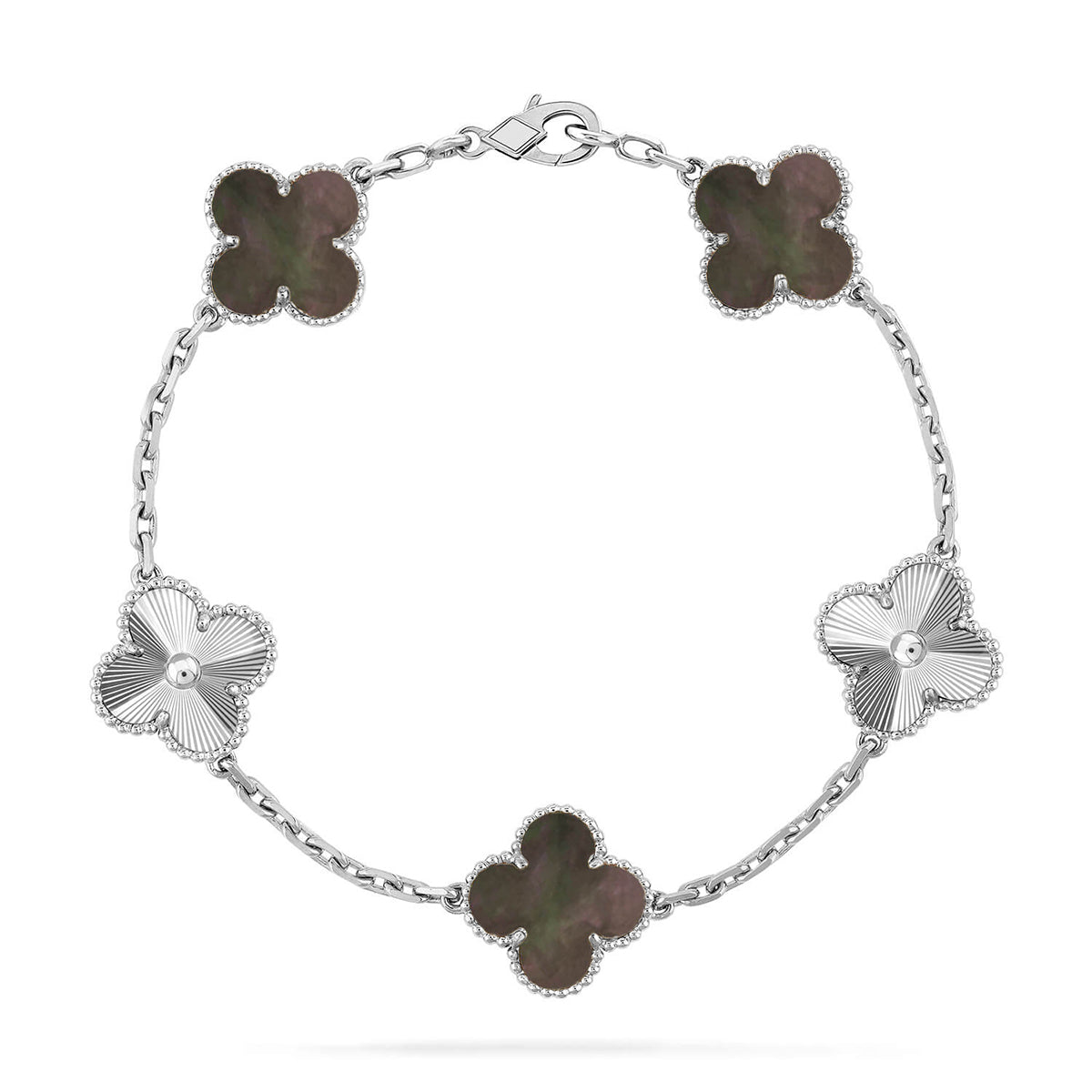 [Regal Jewels]CLOVER 5 MOTIF GRAY MOP BRACELET COLLECTION