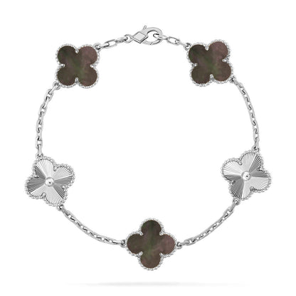 [Regal Jewels]CLOVER 5 MOTIF GRAY MOP BRACELET COLLECTION