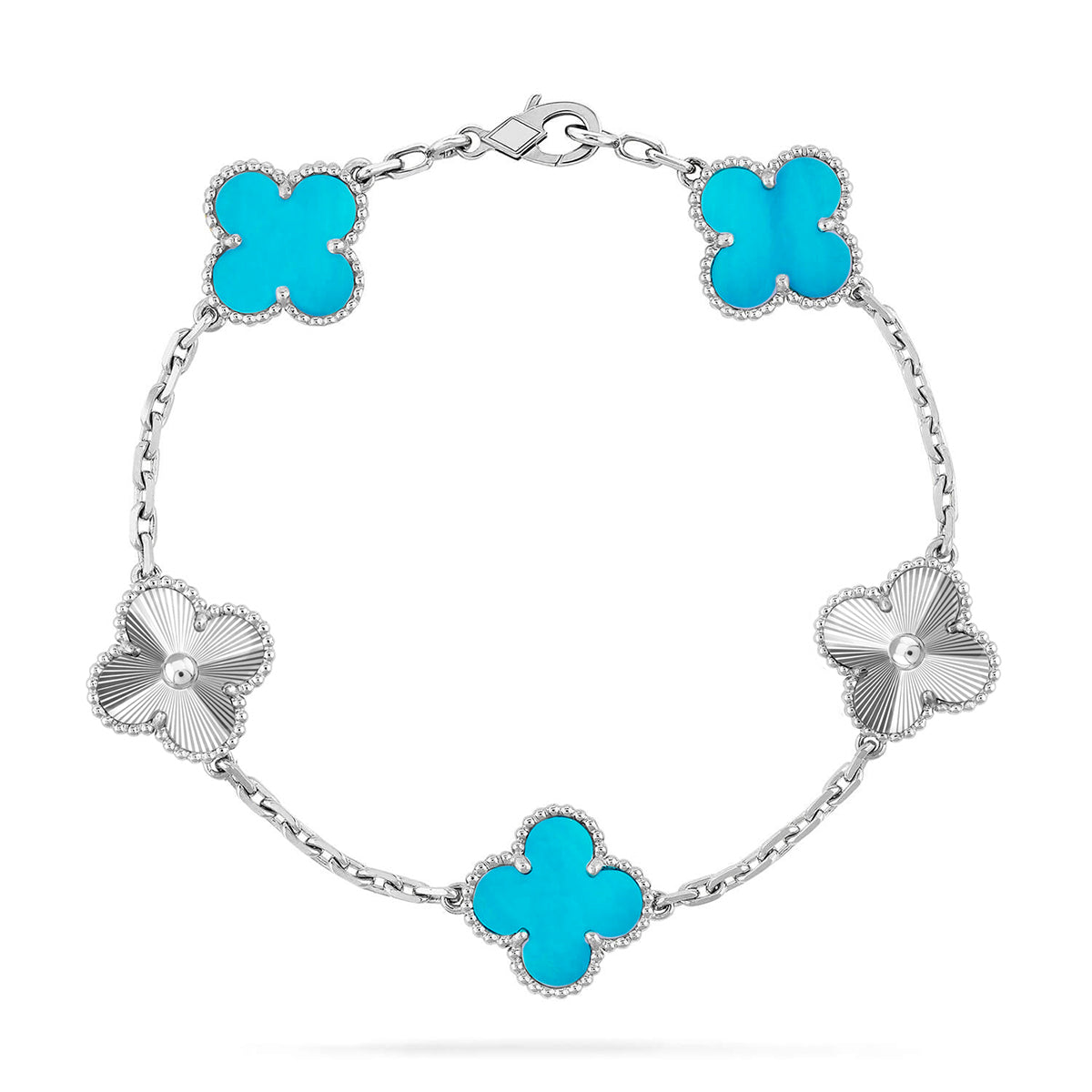 [Regal Jewels]CLOVER 5 MOTIF TURQUOISE BRACELET COLLECTION