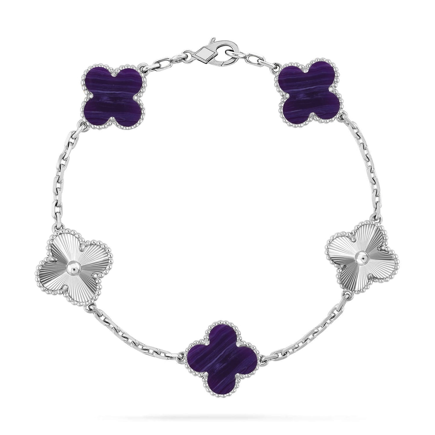 [Regal Jewels]CLOVER 5 MOTIF PURPLE STRIPES BRACELET COLLECTION