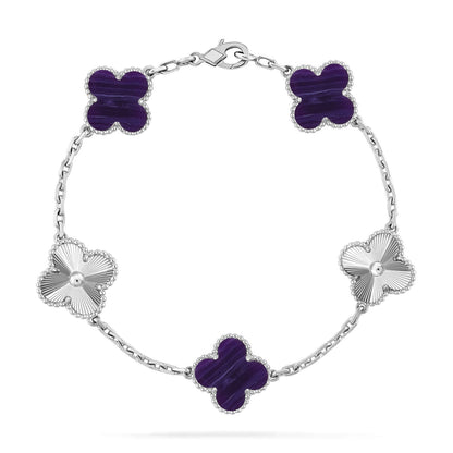 [Regal Jewels]CLOVER 5 MOTIF PURPLE STRIPES BRACELET COLLECTION