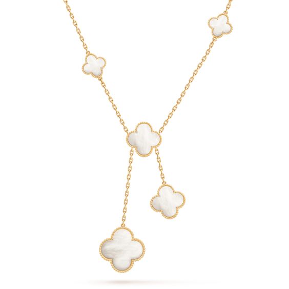 [Regal Jewels]CLOVER MOTHER OF PEARL NECKLACE 6 MOTIF