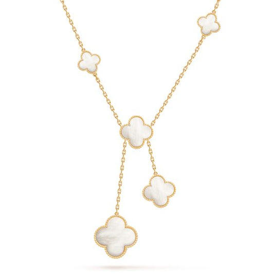 [Regal Jewels]CLOVER MOTHER OF PEARL NECKLACE 6 MOTIF
