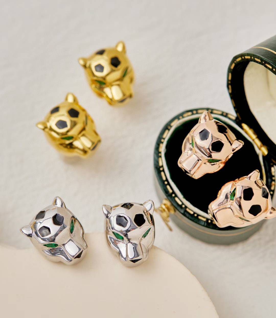 [Regal Jewels]CHRRTAH-PRINT STUD EARRINGS, THREE COLORS