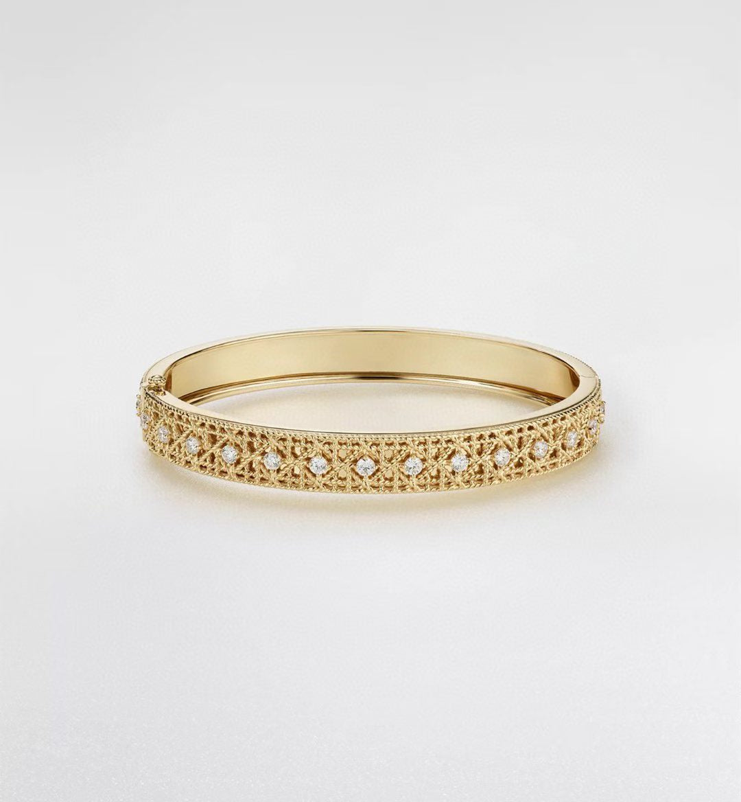 [Regal Jewels]2026 WOVEN-PATTERN BRACELET SET WITH FULL DIAMOND INLAY THREE-COLORS