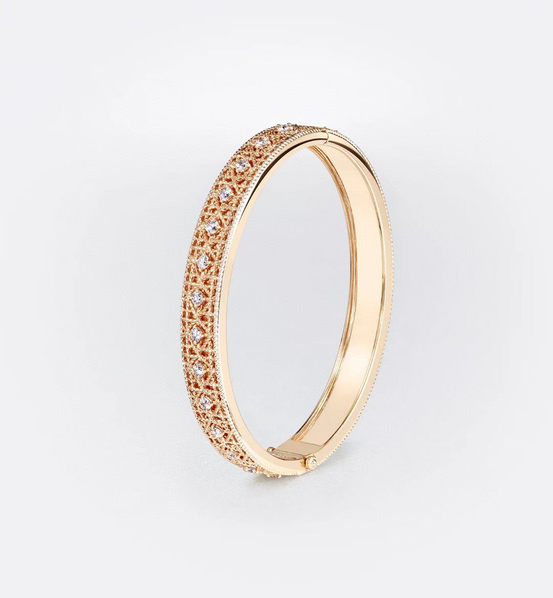 [Regal Jewels]2026 WOVEN-PATTERN BRACELET SET WITH FULL DIAMOND INLAY THREE-COLORS