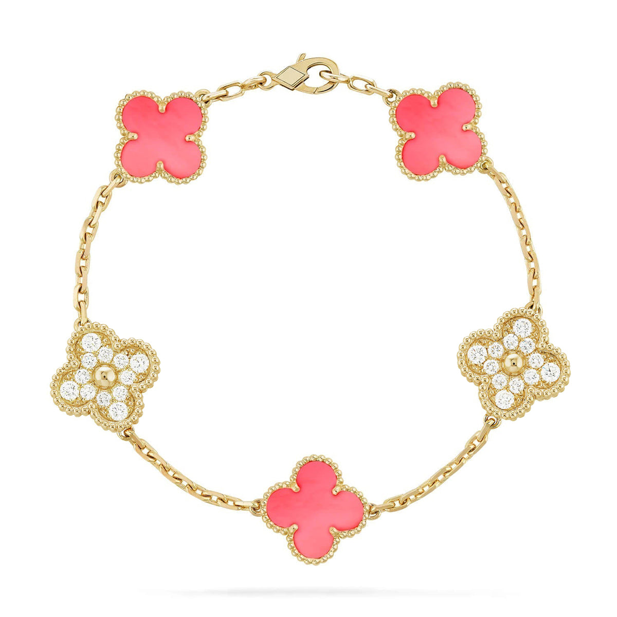 [Regal Jewels]CLOVER 5 MOTIFS  PINK MOP BRACELET COLLECTION
