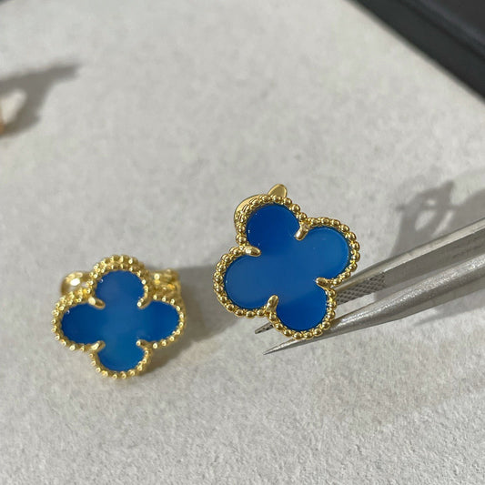 [Regal Jewels]Clover Medium 15mm Turquoise Earrings