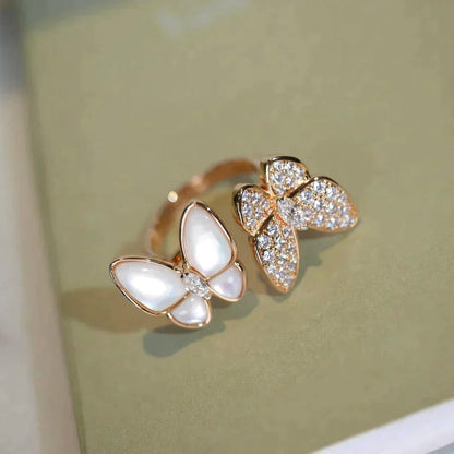 [Regal Jewels]TWIN BUTTERFLY DIAMOND MOP RING