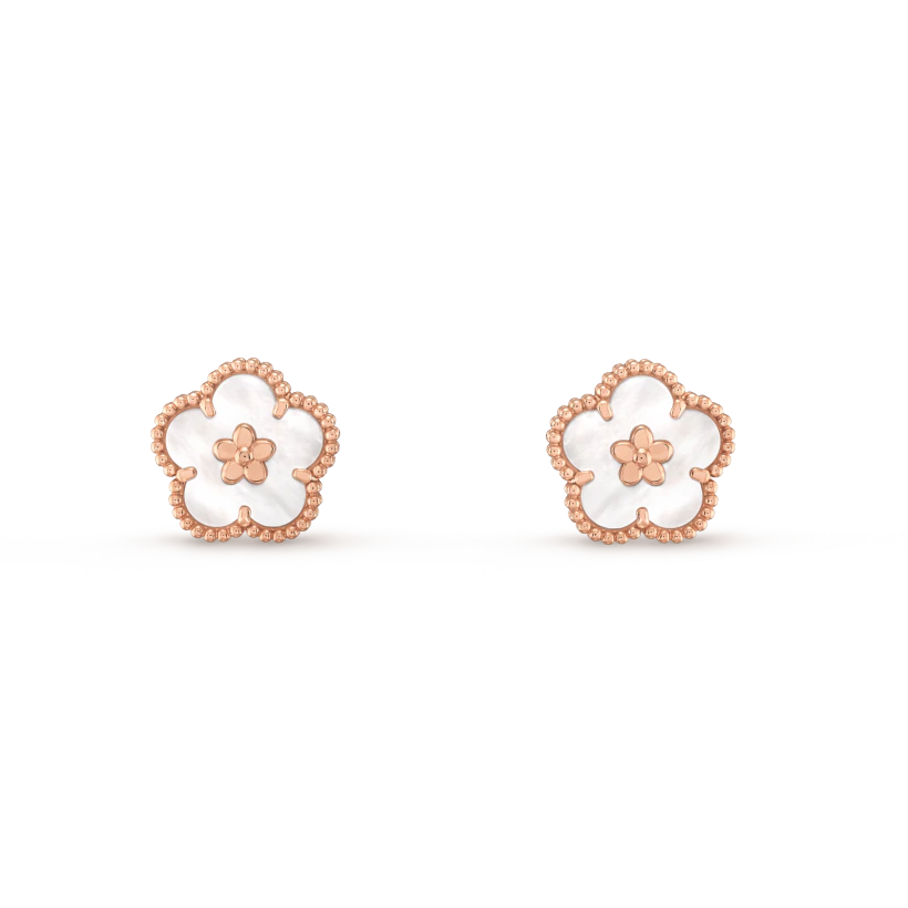 [Regal Jewels]LUCKY PINK GOLD WHITE MOP EARRINGS