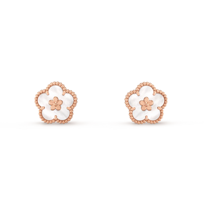 [Regal Jewels]LUCKY PINK GOLD WHITE MOP EARRINGS