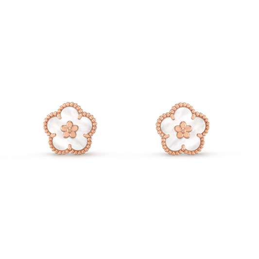 [Regal Jewels]LUCKY PINK GOLD WHITE MOP EARRINGS