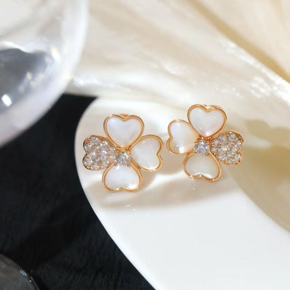 [Regal Jewels]FRIVOLE PINK GOLD FLOWER DIAMOND EARRINGS 2