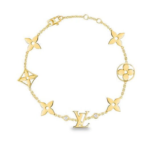 [Regal Jewels]STAR AND SUN 7 MOTIFS GOLD BRACELET