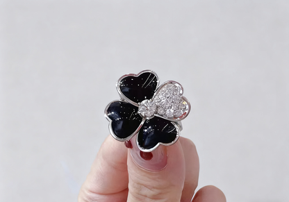 [Regal Jewels]Heart-Shaped Four-Leaf Clover Ring