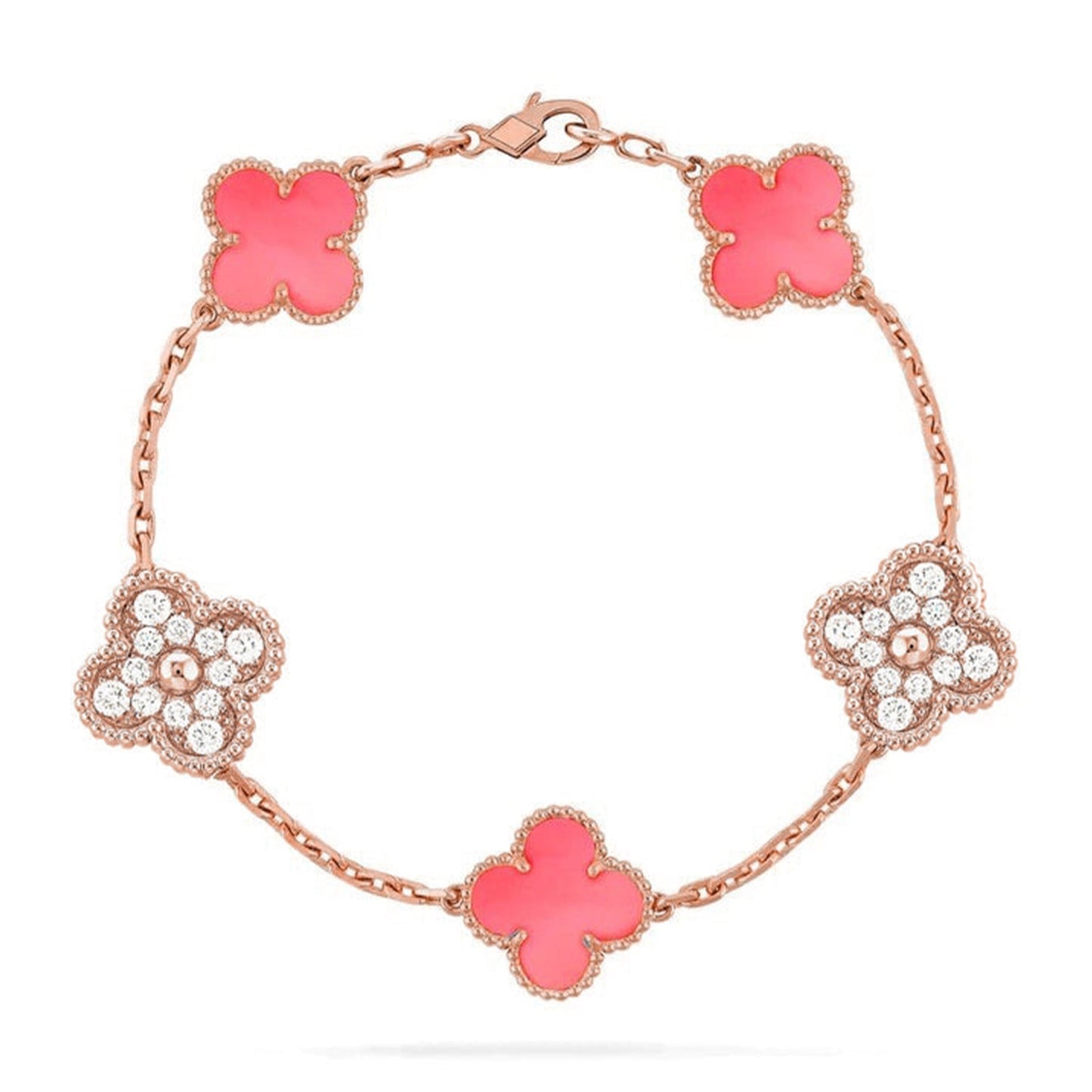 [Regal Jewels]CLOVER 5 MOTIFS  PINK MOP BRACELET COLLECTION
