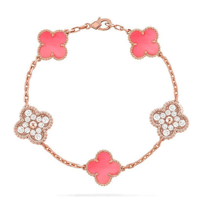 [Regal Jewels]CLOVER 5 MOTIFS  PINK MOP BRACELET COLLECTION