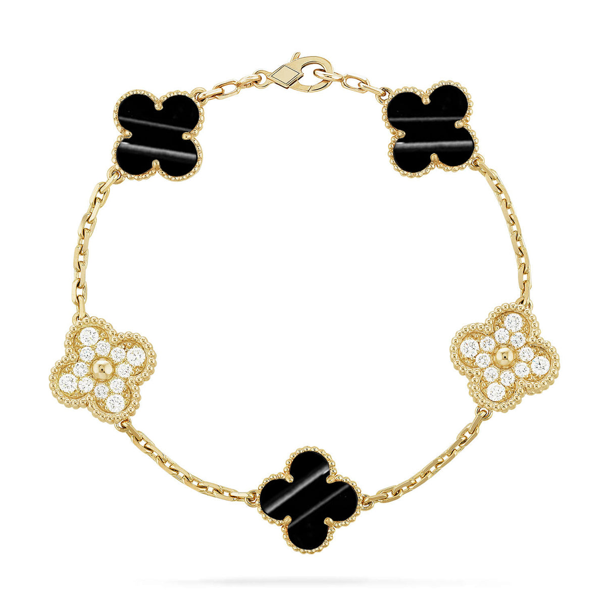[Regal Jewels]CLOVER 5 MOTIF PULSAR STONE BRACELET COLLECTION