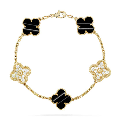 [Regal Jewels]CLOVER 5 MOTIF PULSAR STONE BRACELET COLLECTION
