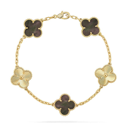 [Regal Jewels]CLOVER 5 MOTIF GRAY MOP BRACELET COLLECTION