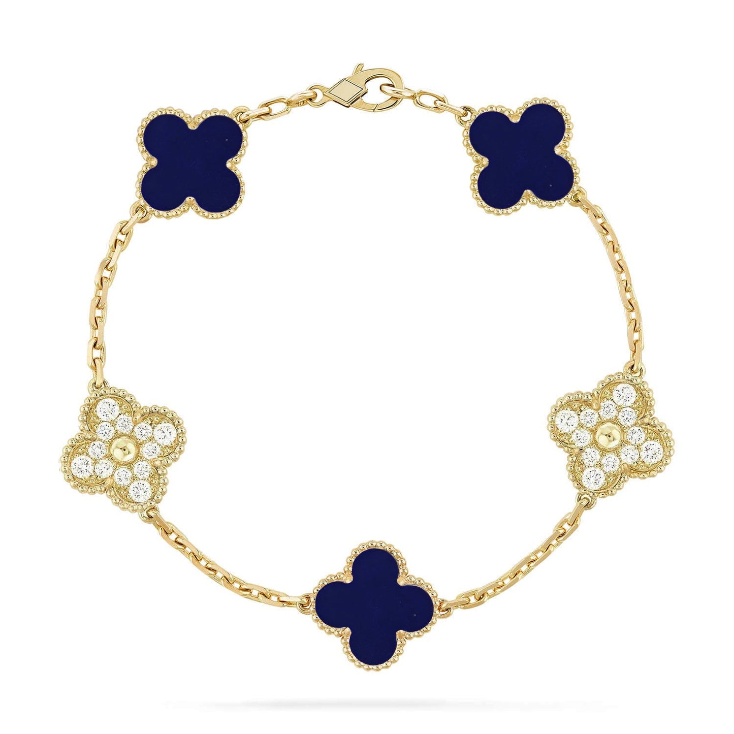 [Regal Jewels]CLOVER 5 MOTIF LAPIS LAZULI BRACELET COLLECTION