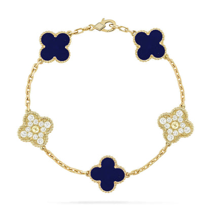 [Regal Jewels]CLOVER 5 MOTIF LAPIS LAZULI BRACELET COLLECTION