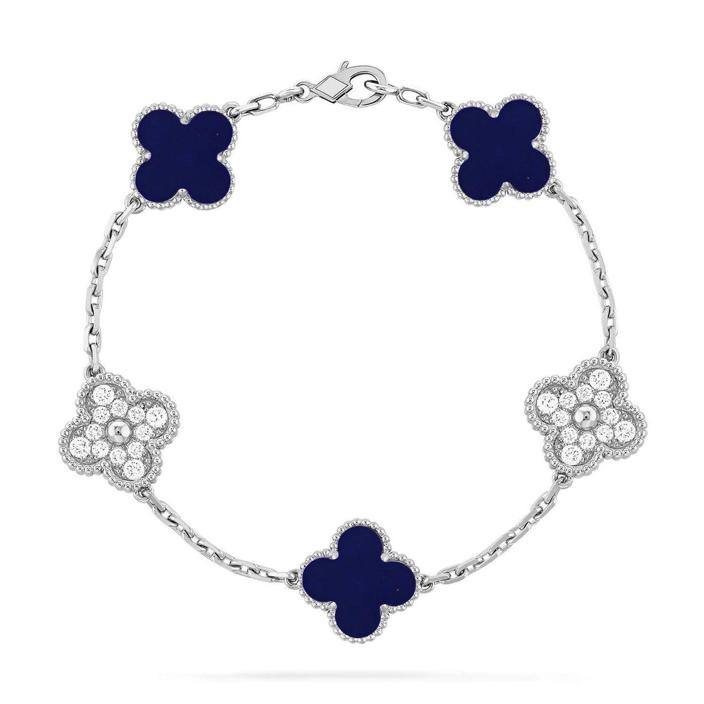 [Regal Jewels]CLOVER 5 MOTIF LAPIS LAZULI BRACELET COLLECTION