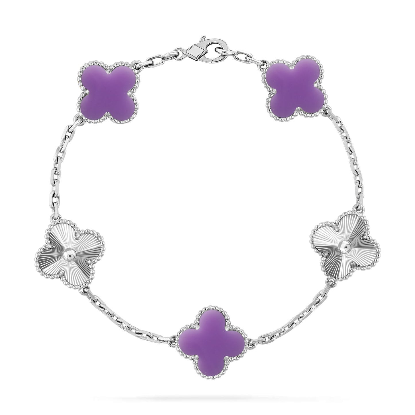 [Regal Jewels]CLOVER 5 MOTIF LIGHT PURPLE BRACELET COLLECTION