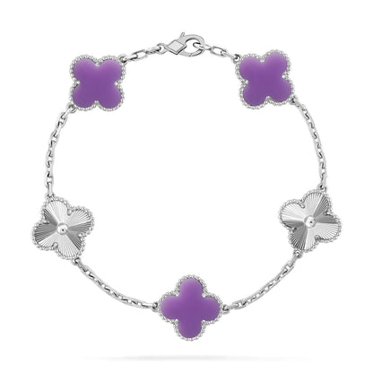 [Regal Jewels]CLOVER 5 MOTIF LIGHT PURPLE BRACELET COLLECTION