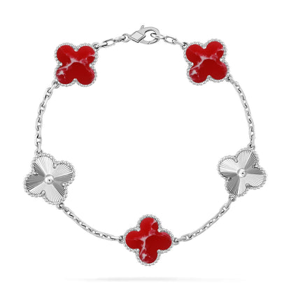 [Regal Jewels]CLOVER 5 MOTIF RED PATTERN BRACELET COLLECTION