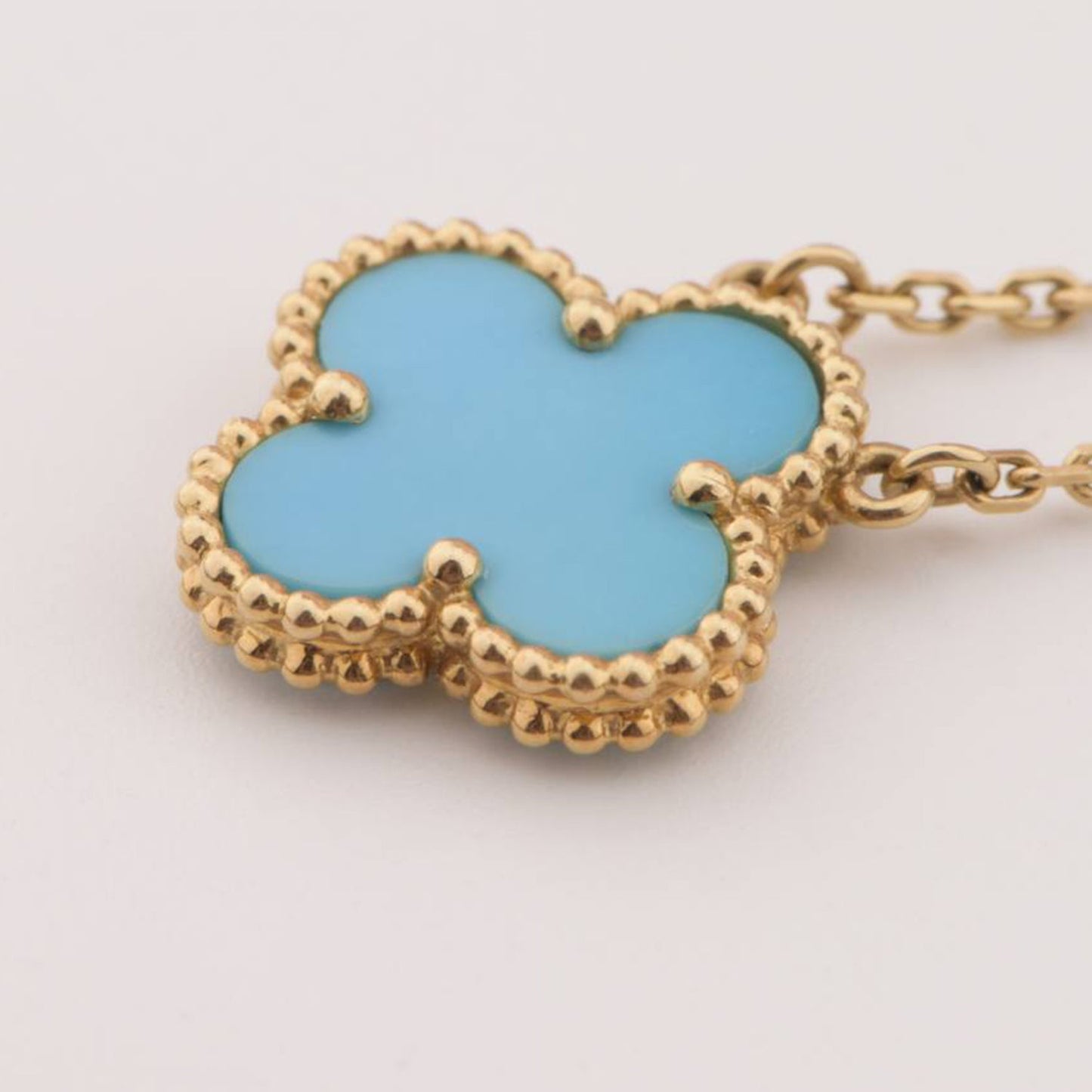 [Regal Jewels]CLOVER 15MM VINTAGE TURQUOISE NECKLACE