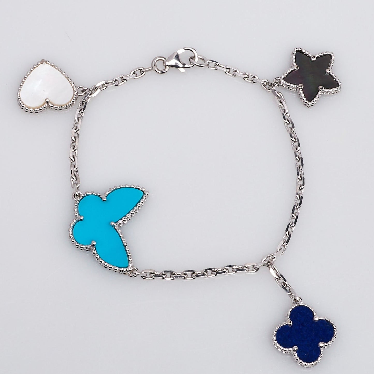 [Regal Jewels]LUCKY SPRING SILVER BRACELET 4 MOTIF