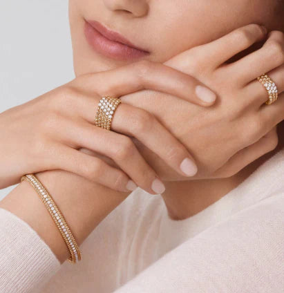 [Regal Jewels]Three-row diamond ring