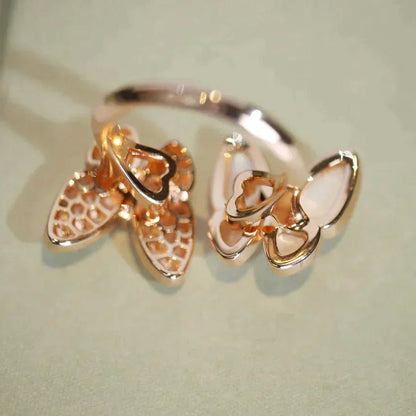 [Regal Jewels]TWIN BUTTERFLY DIAMOND MOP RING