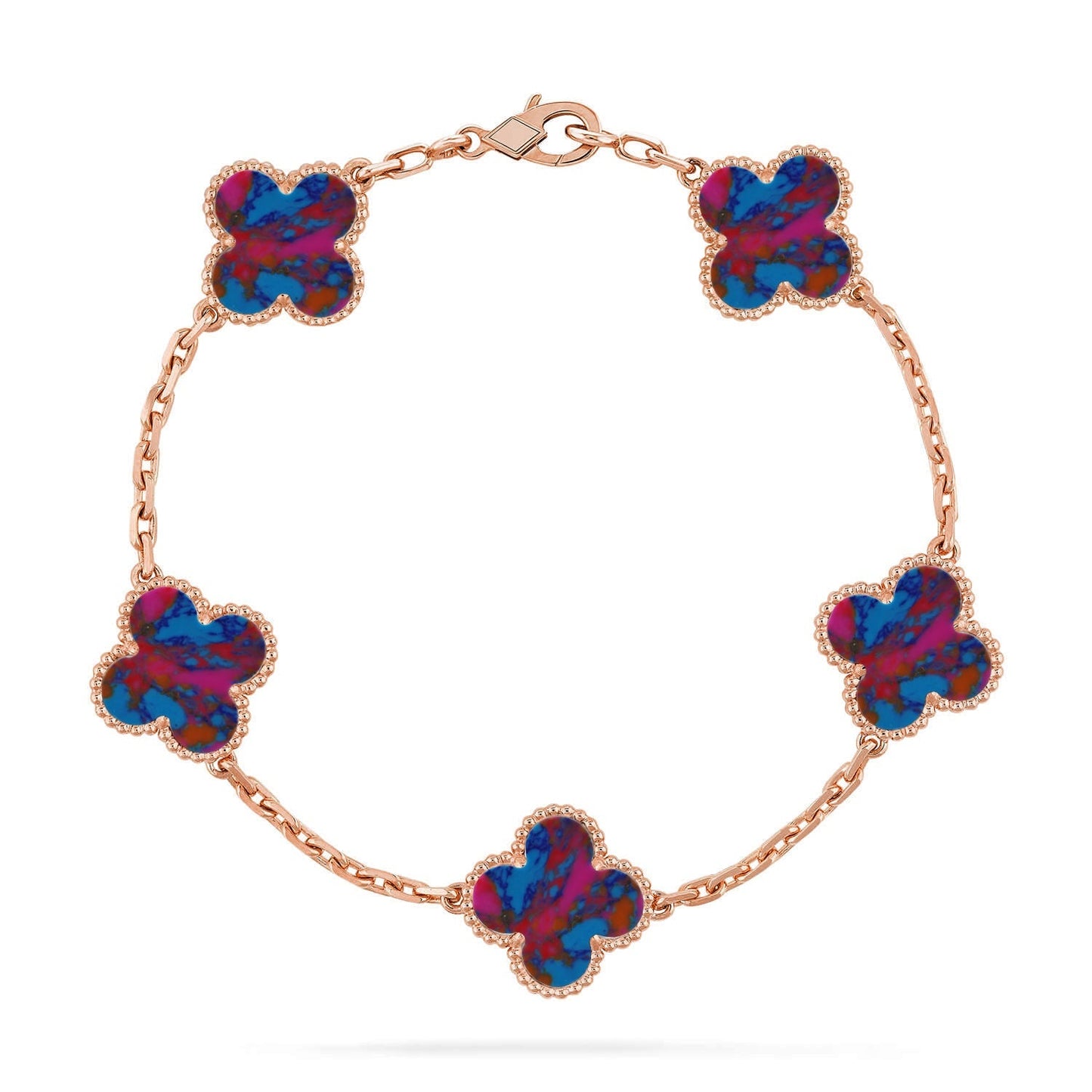 [Regal Jewels]CLOVER 5 MOTIF COLOR GEMSTONES BRACELET COLLECTION