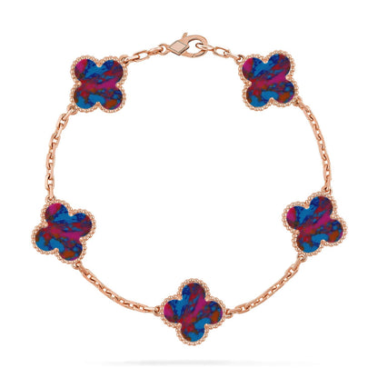 [Regal Jewels]CLOVER 5 MOTIF COLOR GEMSTONES BRACELET COLLECTION