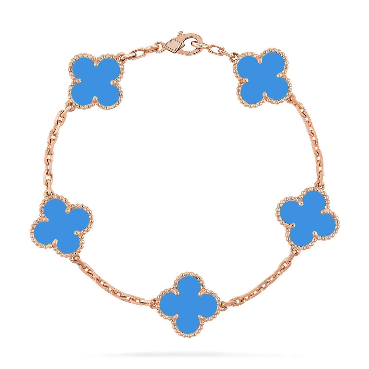 [Regal Jewels]CLOVER 5 MOTIF BLUE AGATE BRACELET COLLECTION