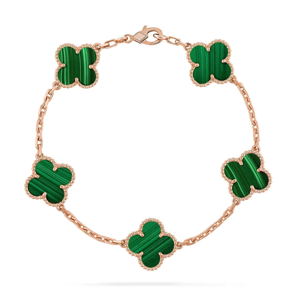[Regal Jewels]CLOVER 5 MOTIF MALACHITE BRACELET COLLECTION