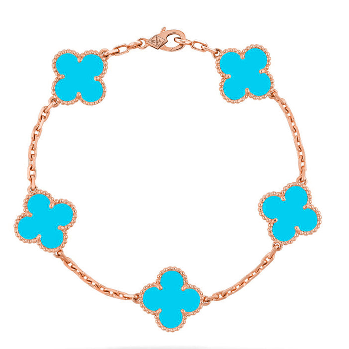 [Regal Jewels]CLOVER 5 MOTIF TURQUOISE BRACELET COLLECTION
