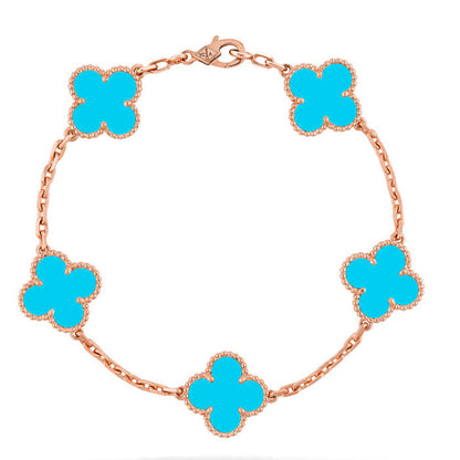 [Regal Jewels]CLOVER 5 MOTIF TURQUOISE BRACELET COLLECTION
