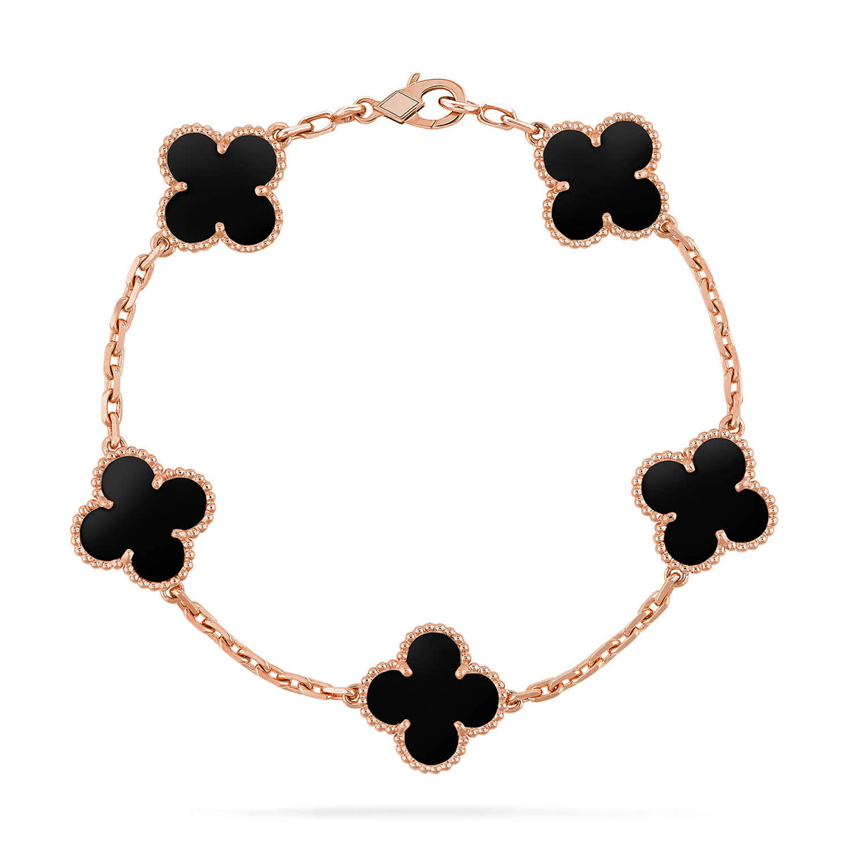 [Regal Jewels]CLOVER 5 MOTIF ONYXS BRACELET COLLECTION